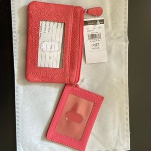 Wilson’s leather credit card pouch - salmon color New